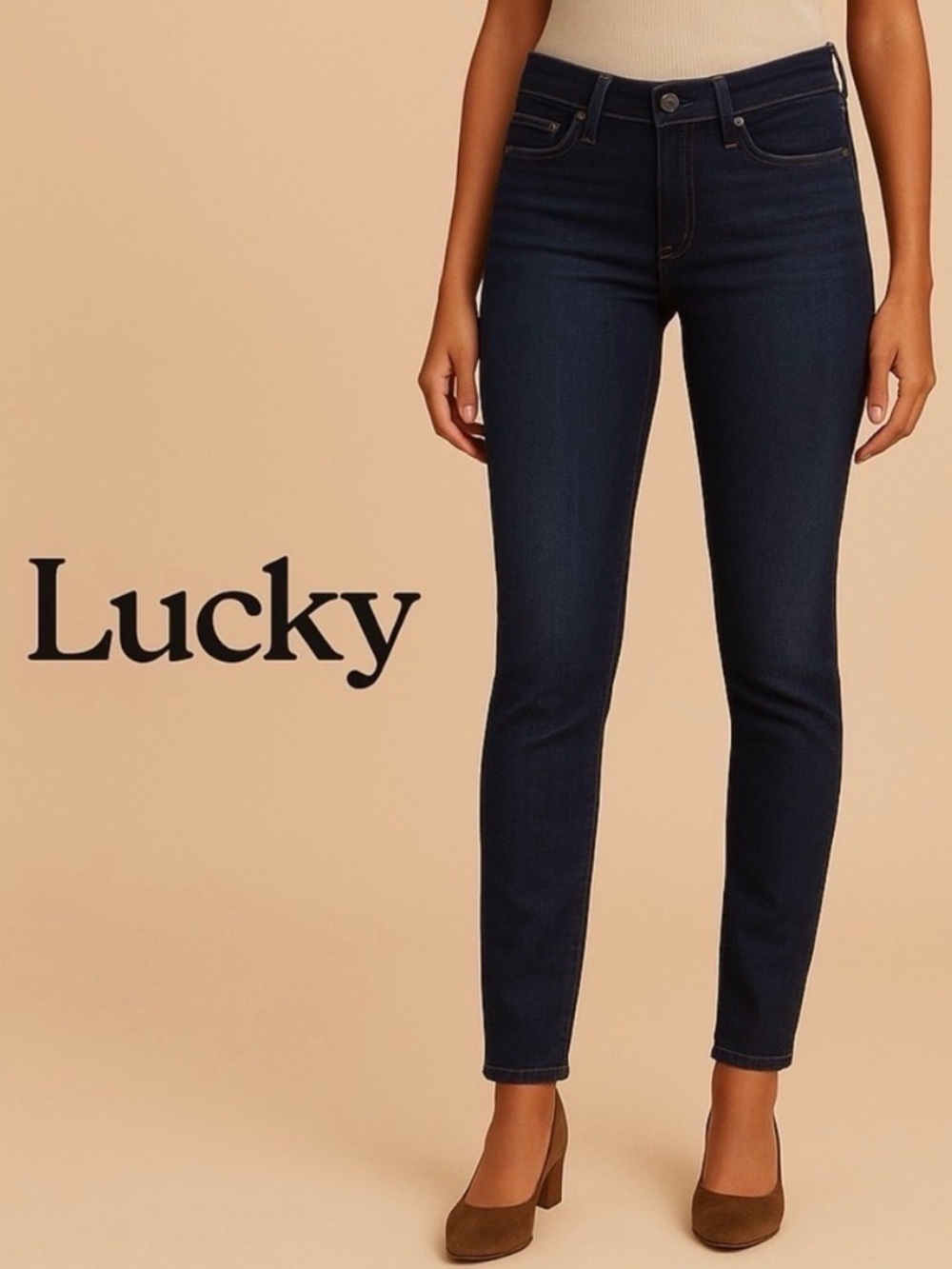 Lucky Brand Women's Deep Indigo Skinny Jeans Premium Denim Size 10